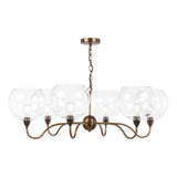 Dar Caliro 6 Light Pendant Antique Bronze with Large Globe Glass Shades