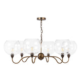 Dar Caliro 6 Light Pendant Antique Bronze with Large Globe Glass Shades