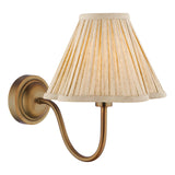 Dar Caliro Wall Light Antique Bronze with Taupe Pleated Scallop Shade