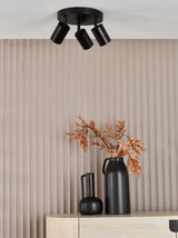 Dar Cawley 3 Light Plate Spotlight Matt Black