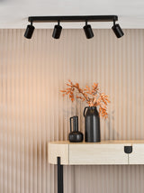 Dar Cawley 4 Light Plate Spotlight Matt Black