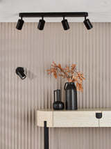 Dar Cawley 4 Light Plate Spotlight Matt Black