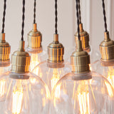 Amos Lucid Antique Brass & Clear Glass 7 Light Cluster