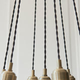 Amos Lucid Antique Brass & Clear Glass 7 Light Cluster