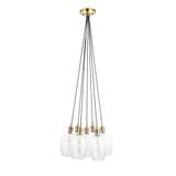 Amos Lucid Antique Brass & Clear Glass 7 Light Cluster