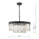 Dar Celeus 6 Light Pendant Chandelier Anthracite & Crystal –  from Amos Lighting + Home