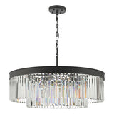 Dar Celeus 8 Light Pendant Chandelier Anthracite & Crystal –  from Amos Lighting + Home