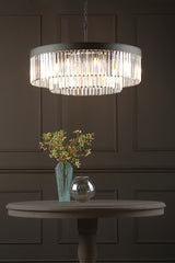 Dar Celeus 8 Light Pendant Chandelier Anthracite & Crystal –  from Amos Lighting + Home