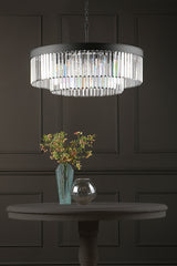 Dar Celeus 8 Light Pendant Chandelier Anthracite & Crystal –  from Amos Lighting + Home