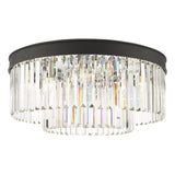 Dar Celeus 6 Light Flush Chandelier Anthracite & Crystal