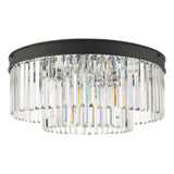 Dar Celeus 6 Light Flush Chandelier Anthracite & Crystal