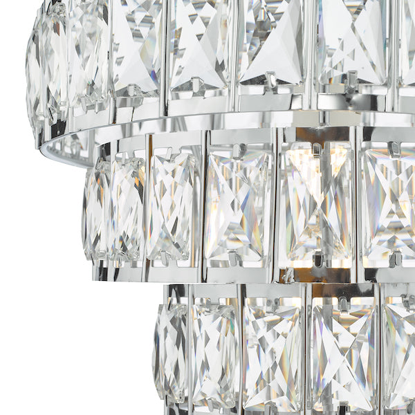 Dar Cerys 4 Tier Small Chandelier Polished Crystal & Chrome –  from Amos Lighting + Home