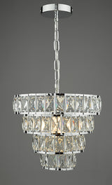 Dar Cerys 4 Tier Small Chandelier Polished Crystal & Chrome –  from Amos Lighting + Home