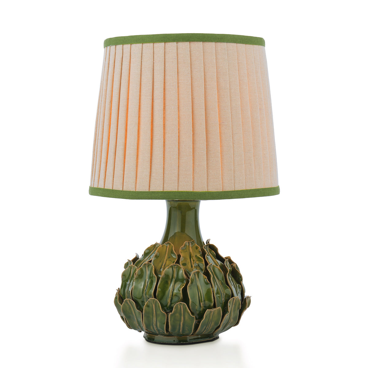 Joules Chatsworth Table Lamp Green Ceramic With Linen Shade
