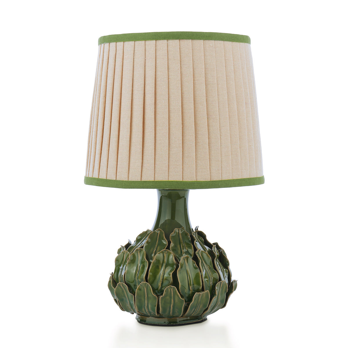 Joules Chatsworth Table Lamp Green Ceramic With Linen Shade