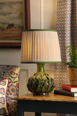 Joules Chatsworth Table Lamp Green Ceramic With Linen Shade