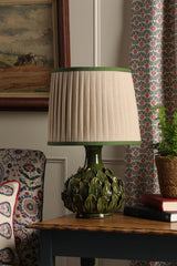 Joules Chatsworth Table Lamp Green Ceramic With Linen Shade