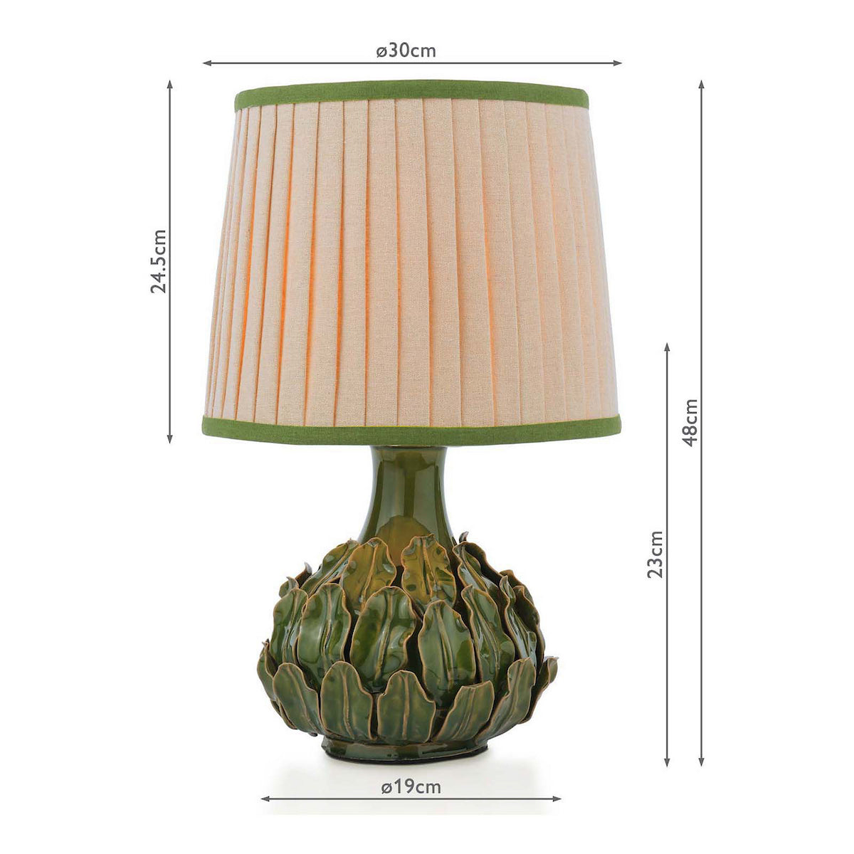 Joules Chatsworth Table Lamp Green Ceramic With Linen Shade