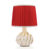 Joules Chatsworth Table Lamp Cream Ceramic With Red Shade