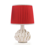 Joules Chatsworth Table Lamp Cream Ceramic With Red Shade