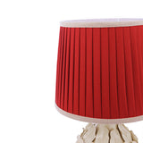 Joules Chatsworth Table Lamp Cream Ceramic With Red Shade