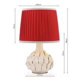 Joules Chatsworth Table Lamp Cream Ceramic With Red Shade