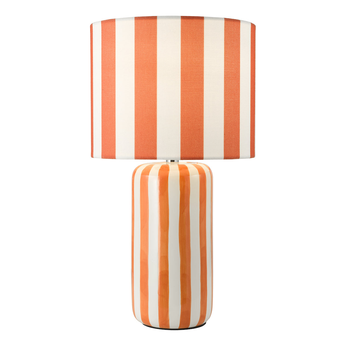 Dar Cicada Table Lamp Orange and Polished Chrome With Shade