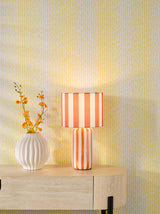 Dar Cicada Table Lamp Orange and Polished Chrome With Shade