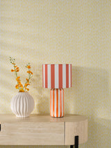 Dar Cicada Table Lamp Orange and Polished Chrome With Shade