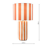 Dar Cicada Table Lamp Orange and Polished Chrome With Shade
