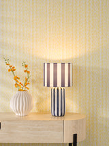 Dar Cicada Table Lamp Blue and Polished Chrome With Shade