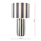 Dar Cicada Table Lamp Blue and Polished Chrome With Shade