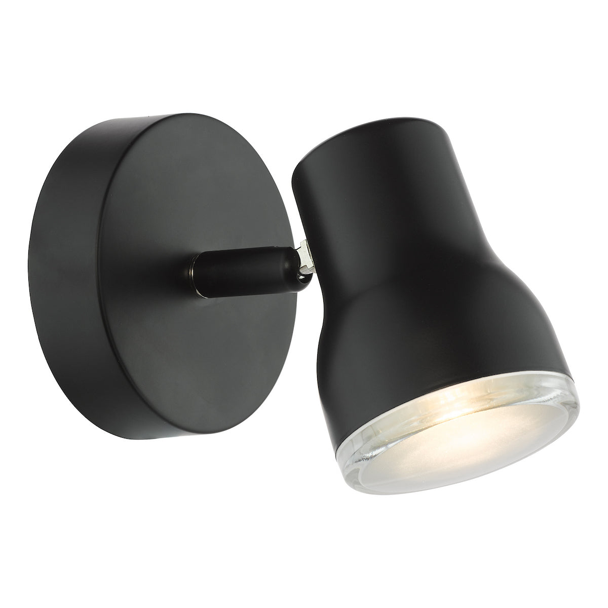 Dar Clint Bathroom Wall Spotlight Matt Black IP44