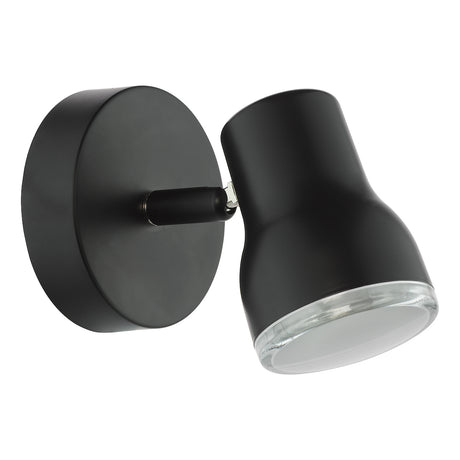 Dar Clint Bathroom Wall Spotlight Matt Black IP44