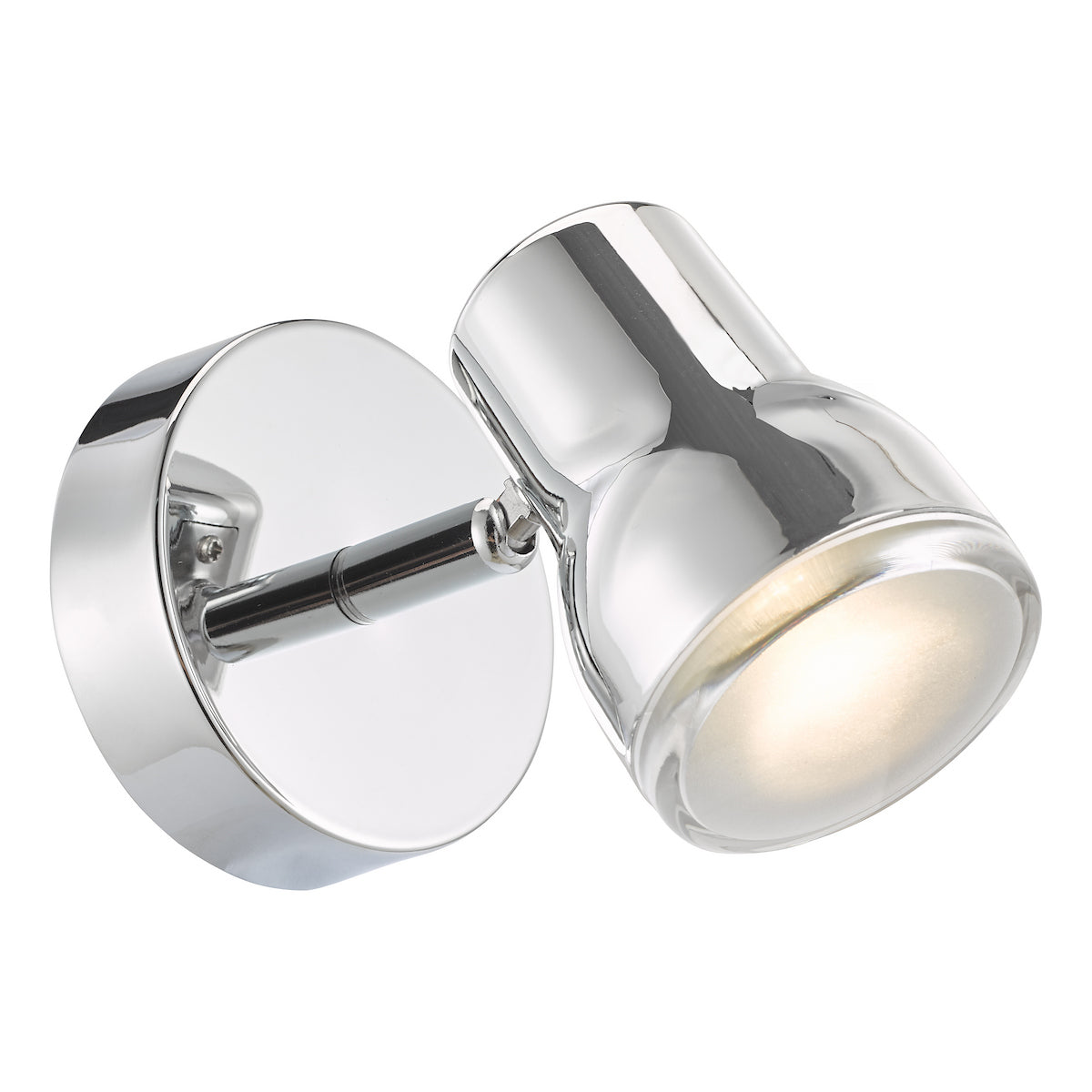 Dar Clint Bathroom Wall Spotlight Polished Chrome IP44
