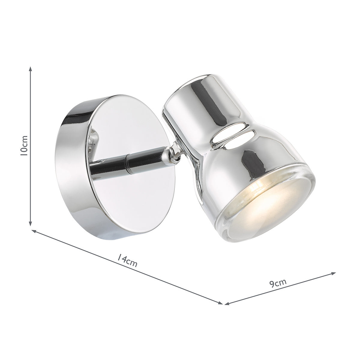 Dar Clint Bathroom Wall Spotlight Polished Chrome IP44