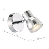 Dar Clint Bathroom Wall Spotlight Polished Chrome IP44