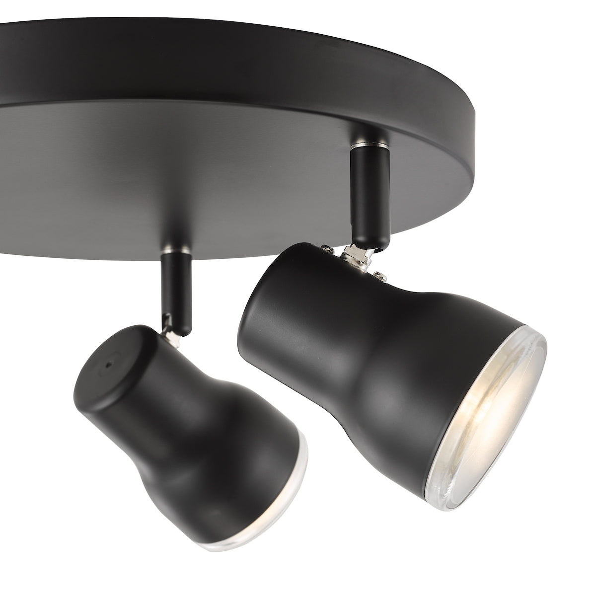 Dar Clint 3 Light Bathroom Plate Spotlight Matt Black IP44