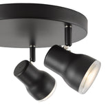 Dar Clint 3 Light Bathroom Plate Spotlight Matt Black IP44