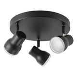 Dar Clint 3 Light Bathroom Plate Spotlight Matt Black IP44