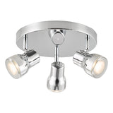 Dar Clint 3 Light Bathroom Plate Spotlight Polished Chrome IP44