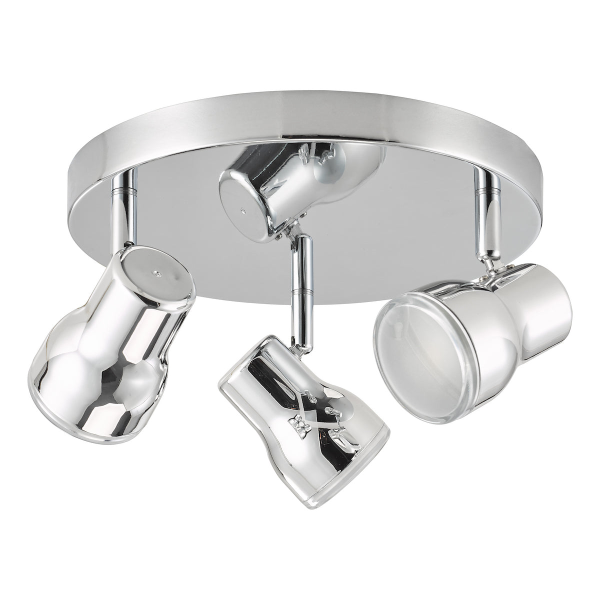 Dar Clint 3 Light Bathroom Plate Spotlight Polished Chrome IP44