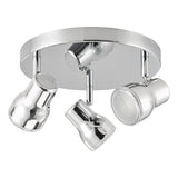 Dar Clint 3 Light Bathroom Plate Spotlight Polished Chrome IP44