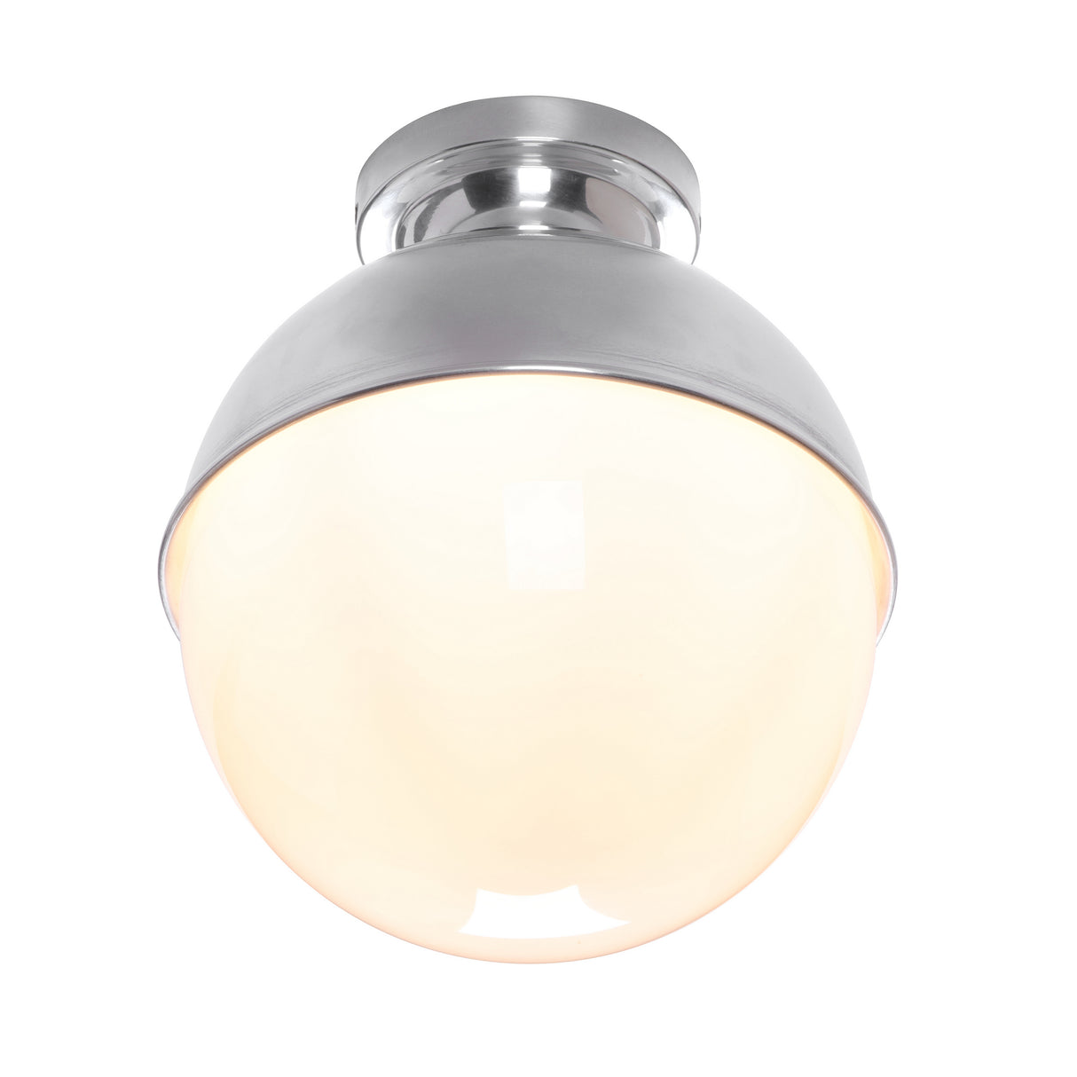 David Hunt Clyde Bathroom Ceiling Light Polished Chrome and Opal Glass IP44