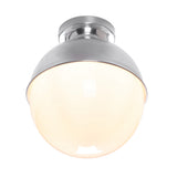 David Hunt Clyde Bathroom Ceiling Light Polished Chrome and Opal Glass IP44
