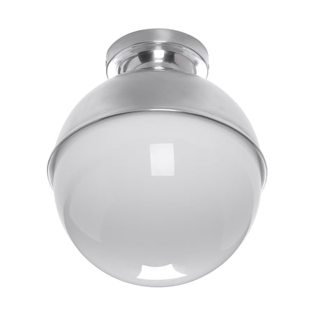 David Hunt Clyde Bathroom Ceiling Light Polished Chrome and Opal Glass IP44