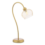 Dar Cognac Table Lamp Satin Gold and Champagne Ribbed Glass