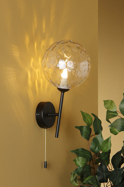 Dar Cohen Wall Light Matt Black & Clear Glass –  from Amos Lighting + Home