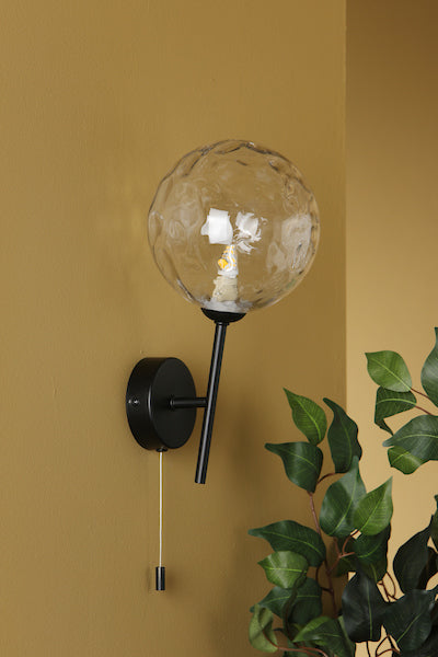 Dar Cohen Wall Light Matt Black & Clear Glass –  from Amos Lighting + Home