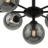 Dar Cohen 7 Light Semi Flush Matt Black Smoked Glass –  from Amos Lighting + Home